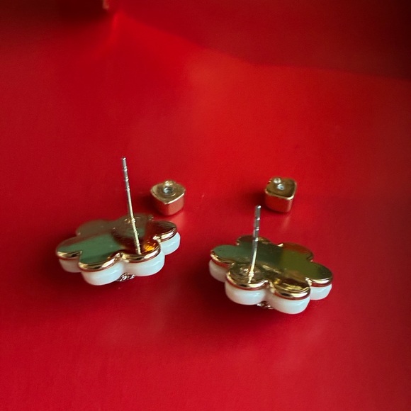 KATE SPADE Earrings,Kate Spade Cream Floral Earrings with Gold Center - Picture 7 of 7